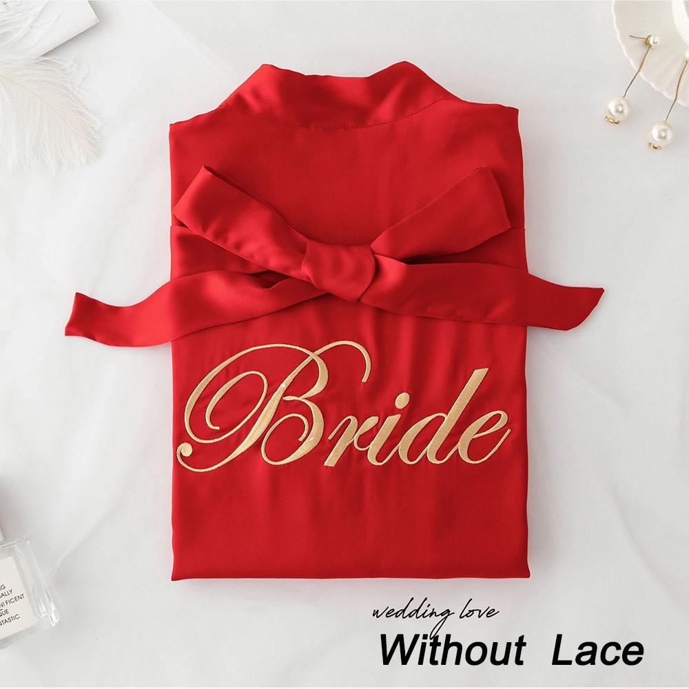 Summer Lace Sleepwear Bride&Bridemaid Wedding Robe Gown Solid Embroidery Kimono Bathrobe Women Casual Home Night Dress M L Xl