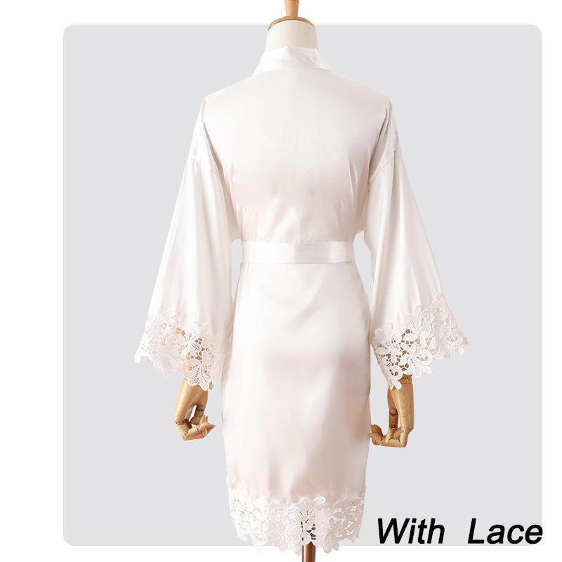 Summer Lace Sleepwear Bride&Bridemaid Wedding Robe Gown Solid Embroidery Kimono Bathrobe Women Casual Home Night Dress M L Xl