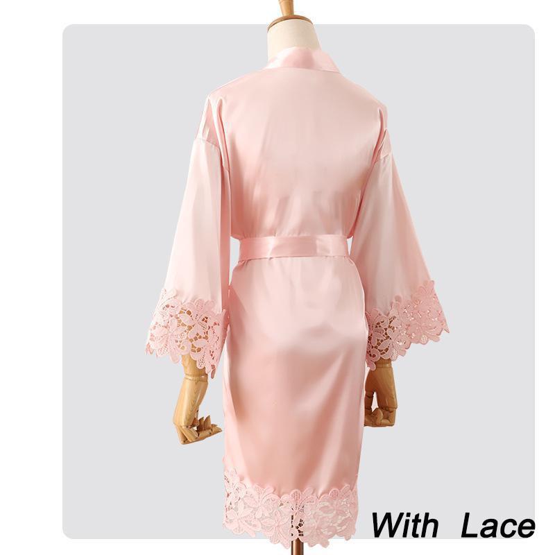 Summer Lace Sleepwear Bride&Bridemaid Wedding Robe Gown Solid Embroidery Kimono Bathrobe Women Casual Home Night Dress M L Xl