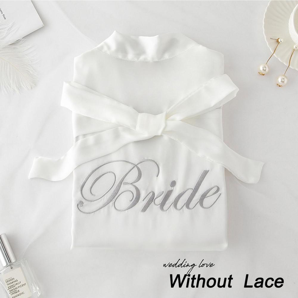 Summer Lace Sleepwear Bride&Bridemaid Wedding Robe Gown Solid Embroidery Kimono Bathrobe Women Casual Home Night Dress M L Xl