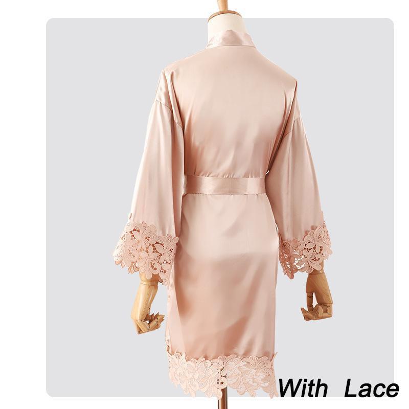 Summer Lace Sleepwear Bride&Bridemaid Wedding Robe Gown Solid Embroidery Kimono Bathrobe Women Casual Home Night Dress M L Xl