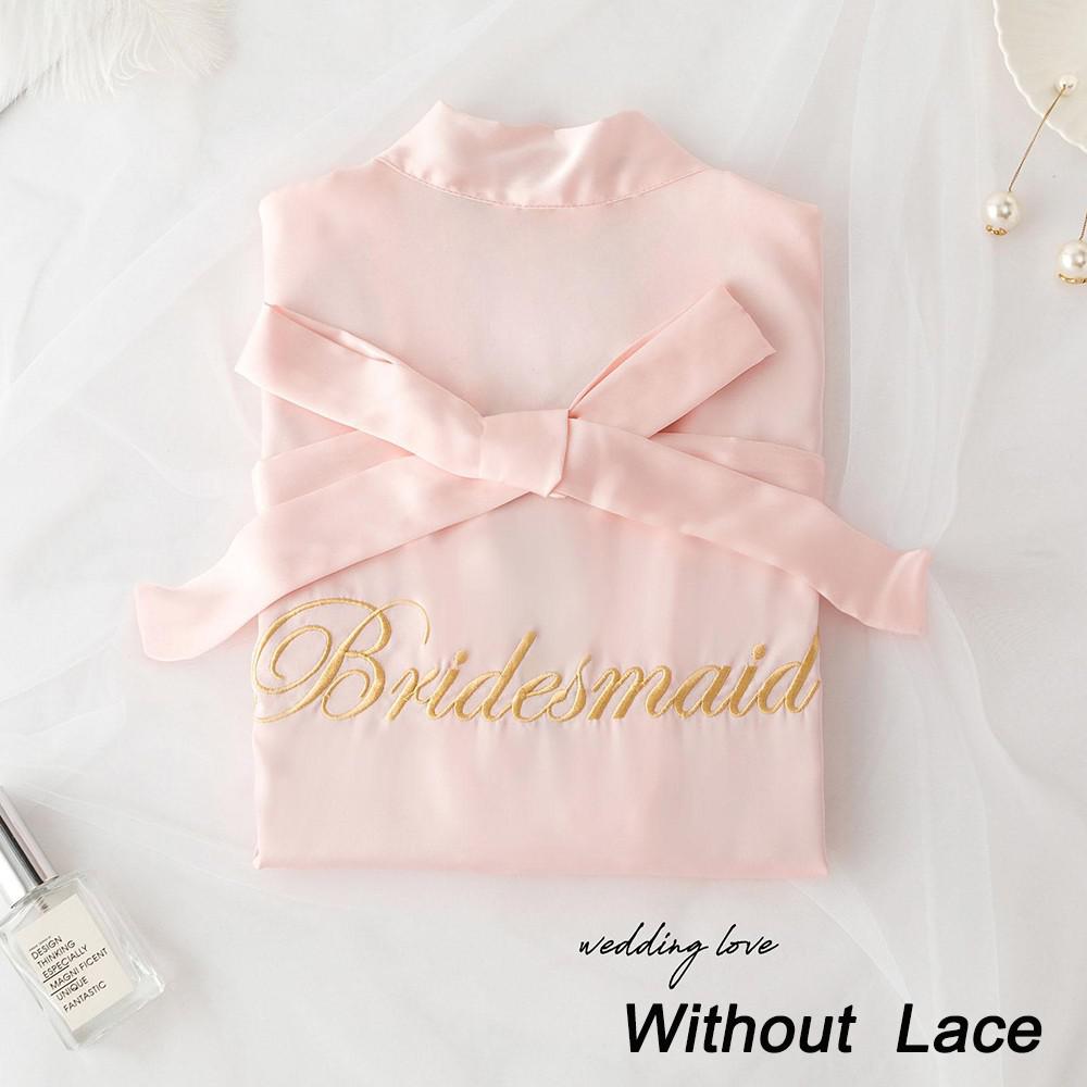 Summer Lace Sleepwear Bride&Bridemaid Wedding Robe Gown Solid Embroidery Kimono Bathrobe Women Casual Home Night Dress M L Xl