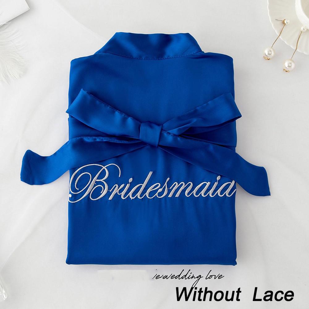 Summer Lace Sleepwear Bride&Bridemaid Wedding Robe Gown Solid Embroidery Kimono Bathrobe Women Casual Home Night Dress M L Xl