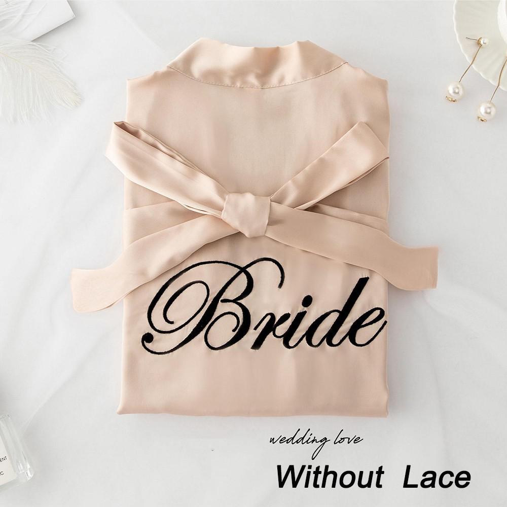 Summer Lace Sleepwear Bride&Bridemaid Wedding Robe Gown Solid Embroidery Kimono Bathrobe Women Casual Home Night Dress M L Xl