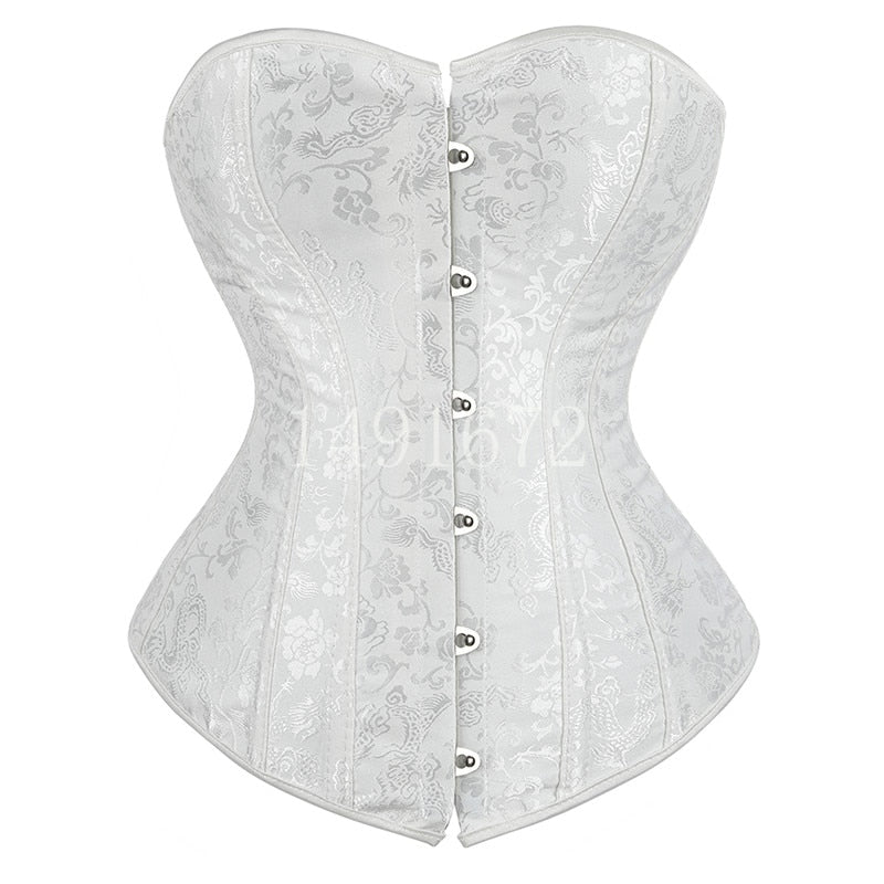 Corset Top for Women Lingerie Sexy Bustiers Overbust Gothic Clothes Halloween Vintage Plus Size Espartilho Mujer Black White