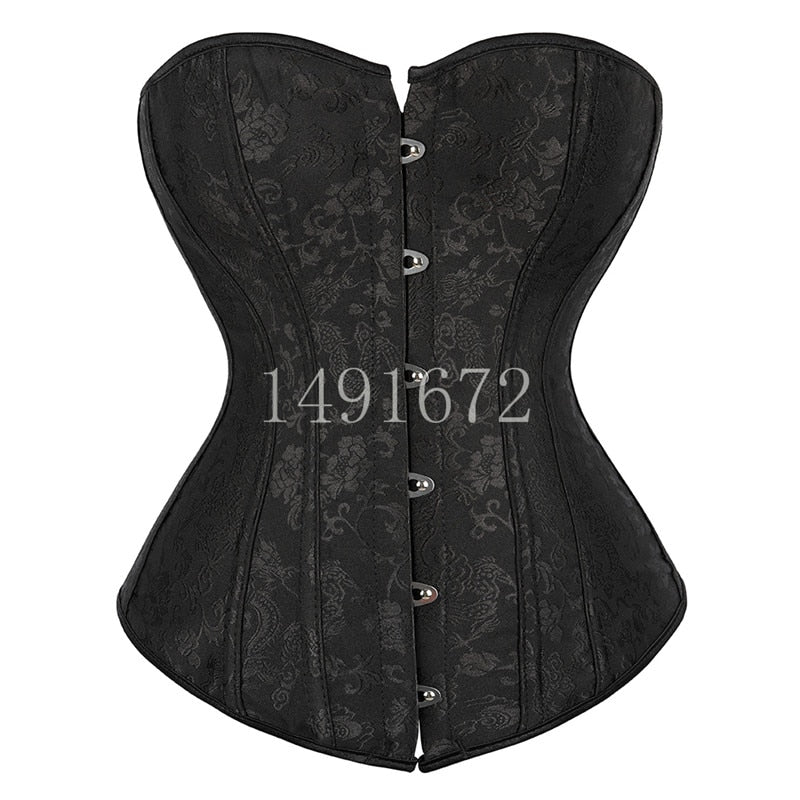 Corset Top for Women Lingerie Sexy Bustiers Overbust Gothic Clothes Halloween Vintage Plus Size Espartilho Mujer Black White