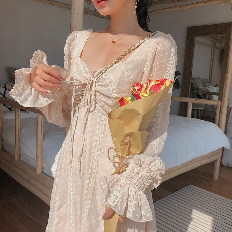 Vintage Fairy Dress Women Elegant Designer Chiffon Dress Long Sleeve French Party Midi Dress Casual Women's Clothing Autumn 2022