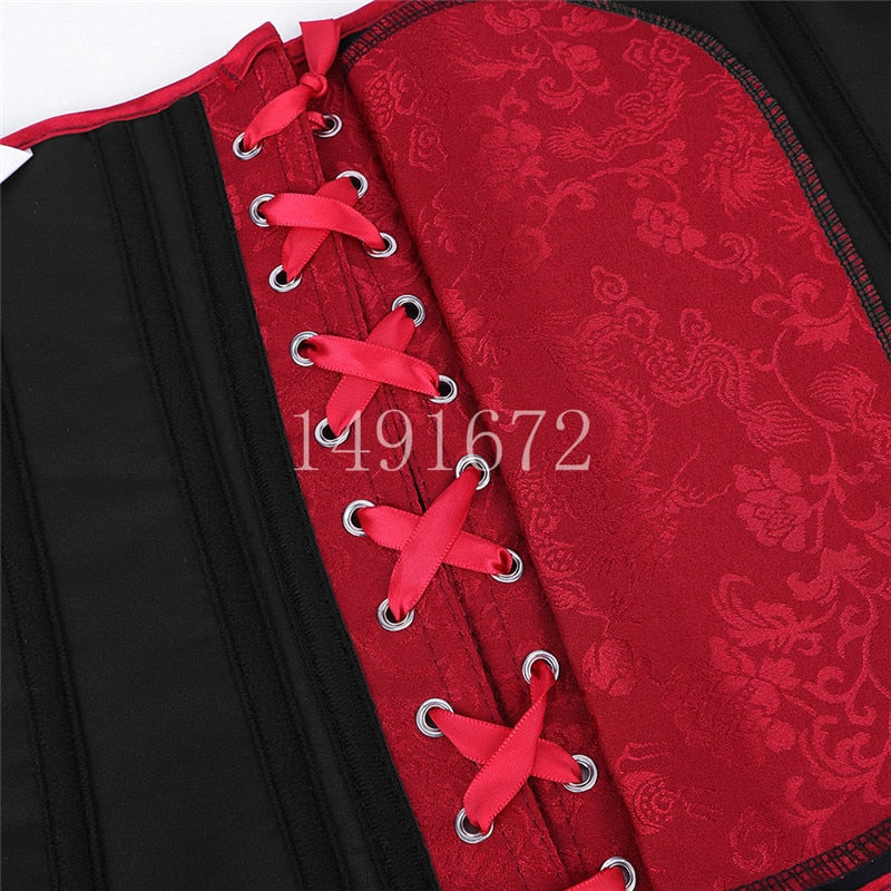 Corset Top for Women Lingerie Sexy Bustiers Overbust Gothic Clothes Halloween Vintage Plus Size Espartilho Mujer Black White