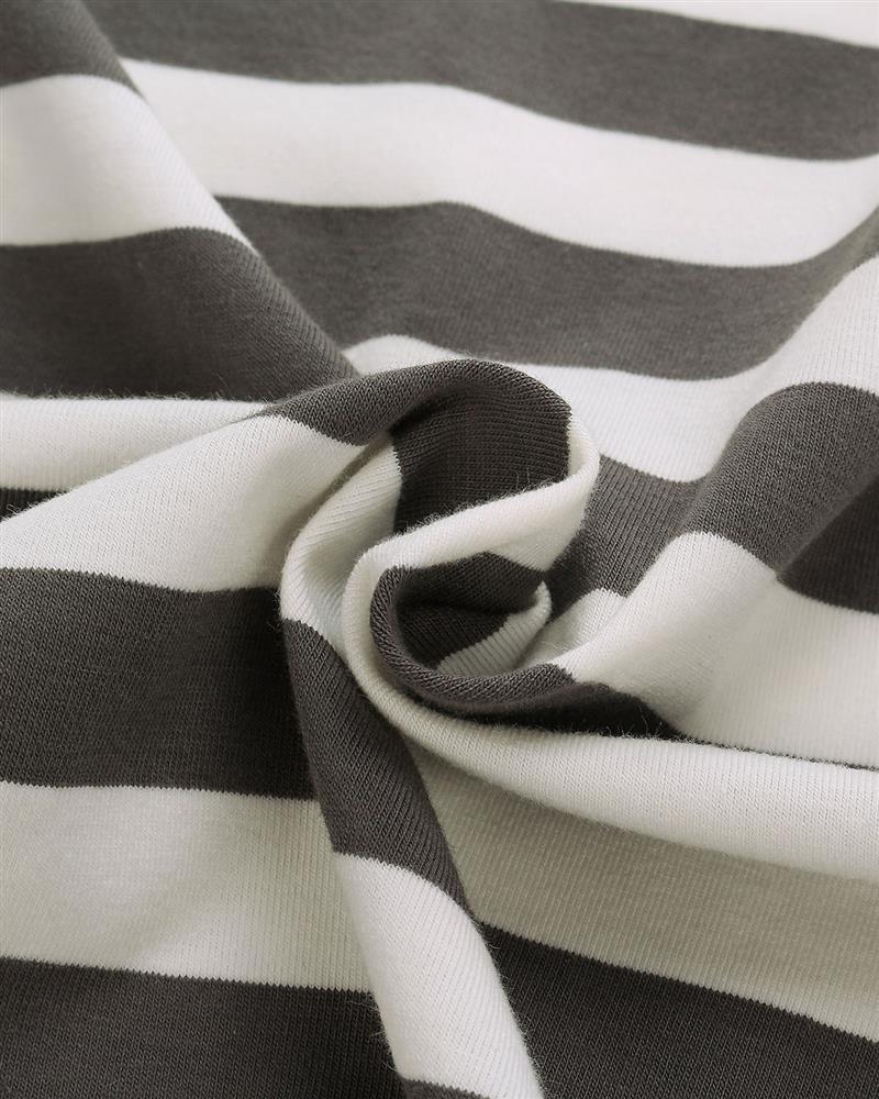 Striped Cardigan Long Sleeve elbow patchwork