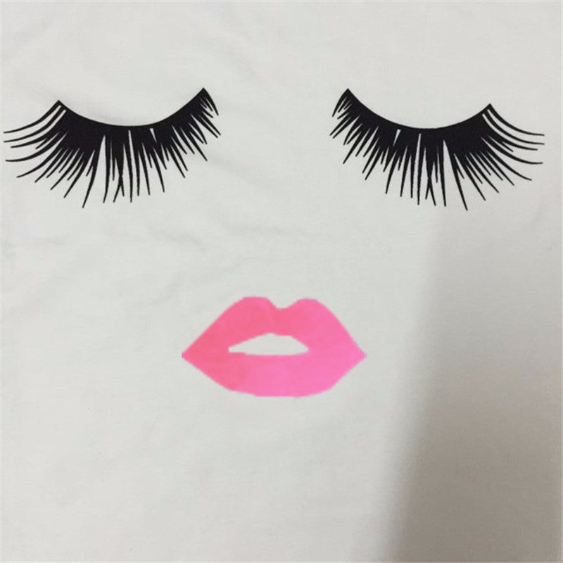 Eyelash Red Lips & Super Summer Print T-Shirts