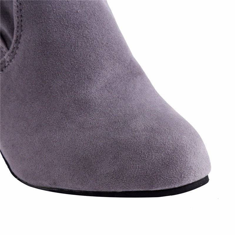 Stretch Faux Suede Women Slim Over-the-Knee Sexy Boots