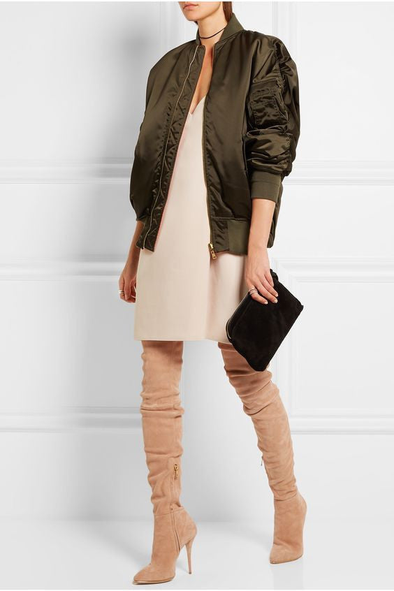 Suede Thigh High Sexy pointed boots