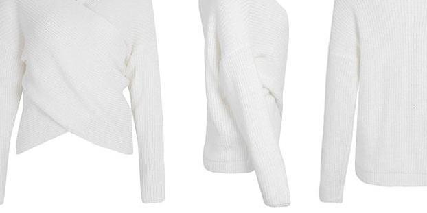 V Neck Cross Knitting Winter Sweater