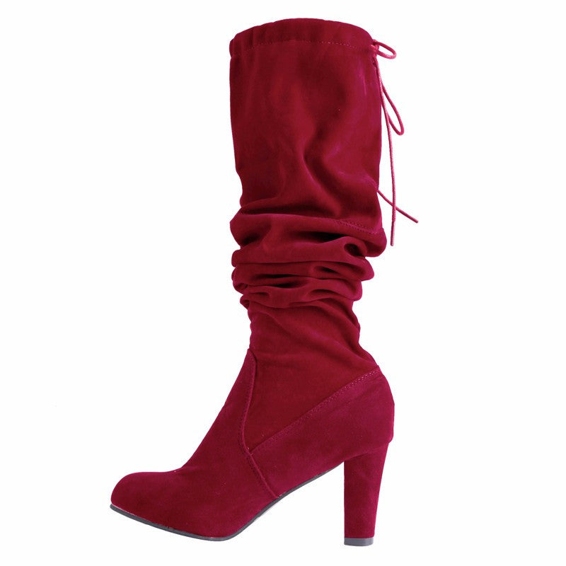 Stretch Faux Suede Women Slim Over-the-Knee Sexy Boots
