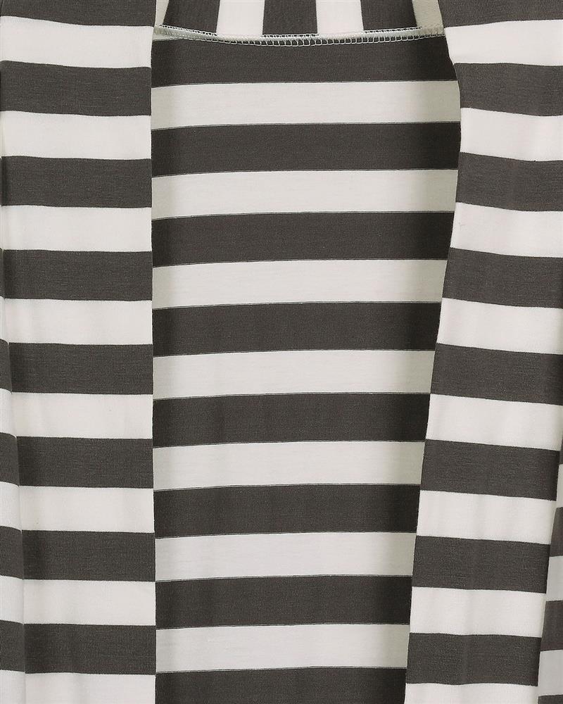 Striped Cardigan Long Sleeve elbow patchwork
