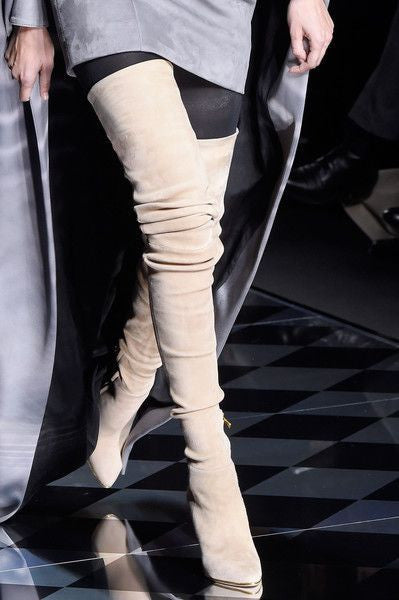 Suede Thigh High Sexy pointed boots