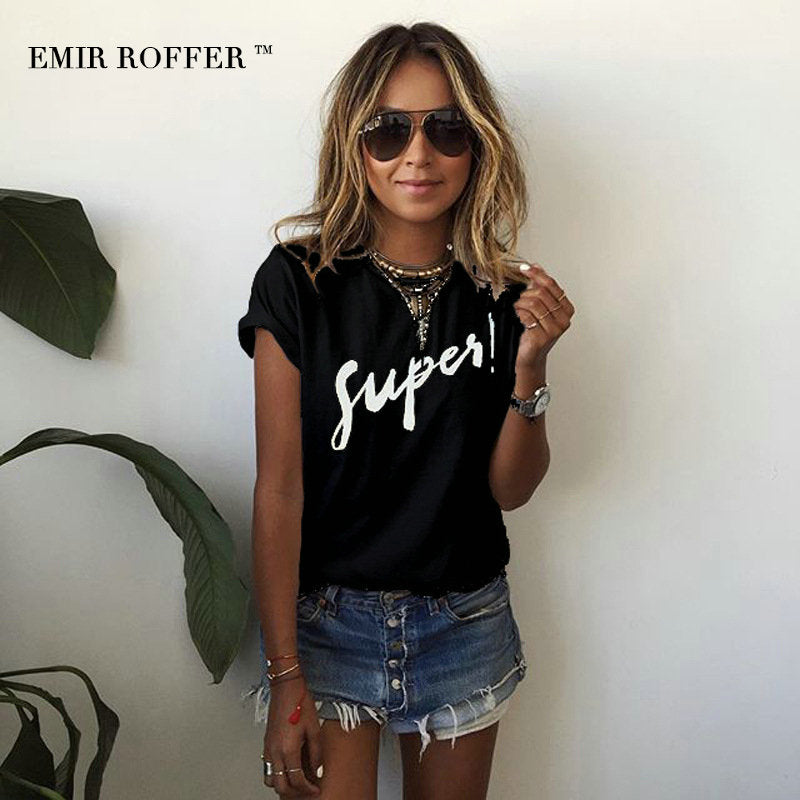 Eyelash Red Lips & Super Summer Print T-Shirts