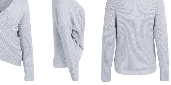 V Neck Cross Knitting Winter Sweater