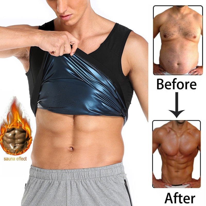 Tummy Control Vest, Men's Shapewear Body Shaper Sauna Sweat Vest