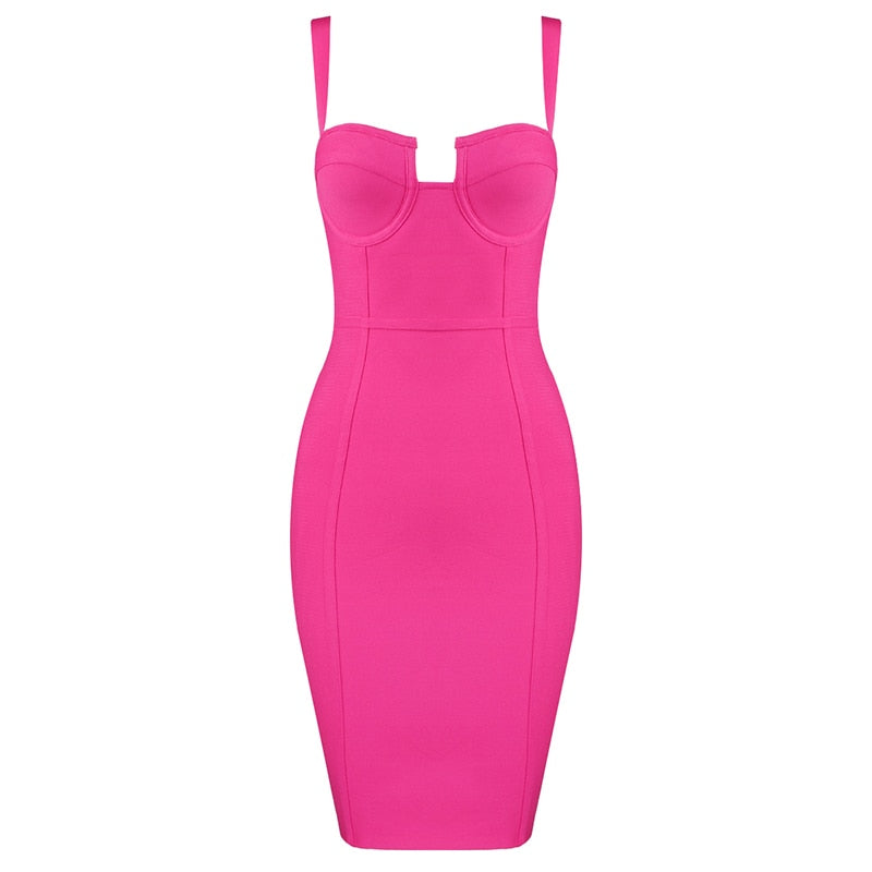 Sexy Rayon Summer Bandage Dress 2021 Celebrity Designer Fashion Party Dress