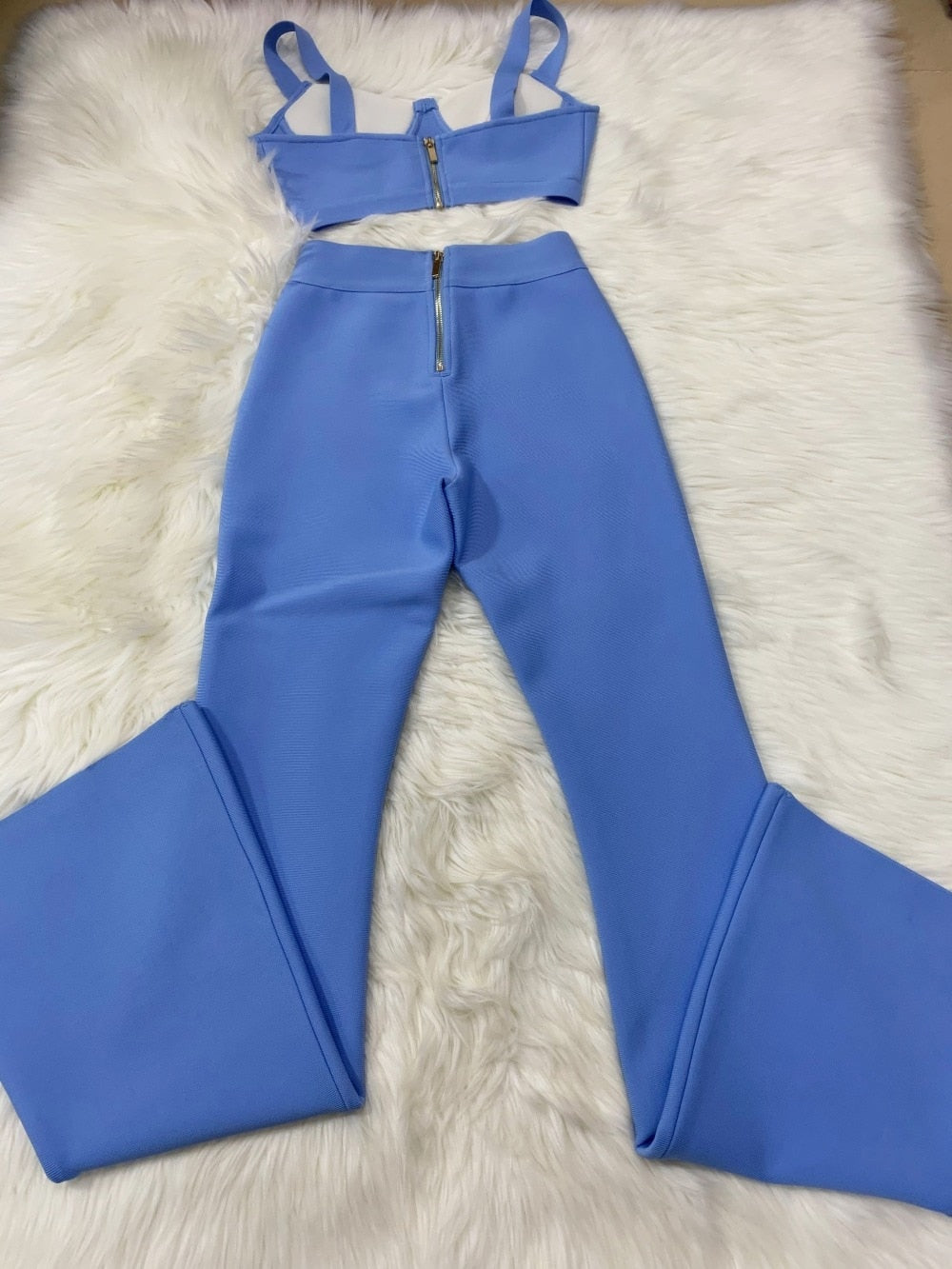 High quality Two Pieces Set Rayon Bandage Set Evening Party Sexy Outfit