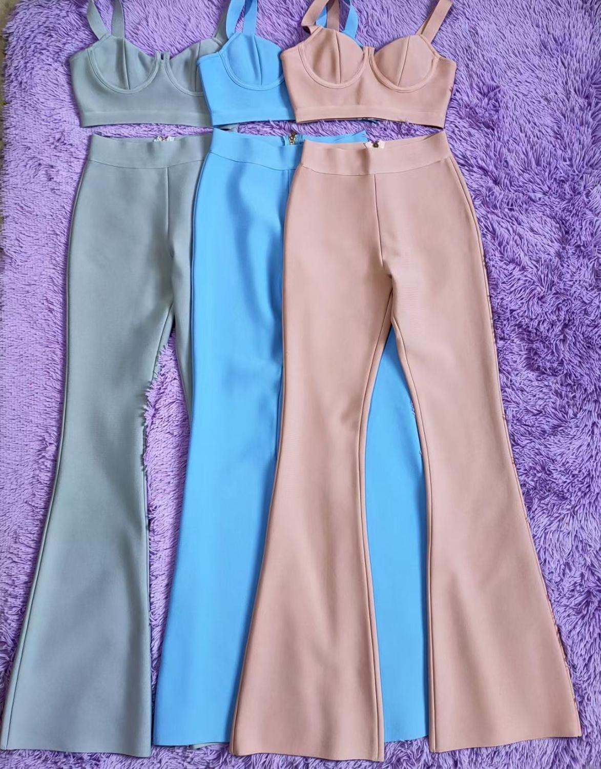 High quality Two Pieces Set Rayon Bandage Set Evening Party Sexy Outfit
