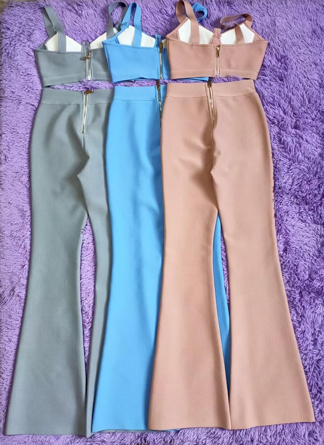 High quality Two Pieces Set Rayon Bandage Set Evening Party Sexy Outfit