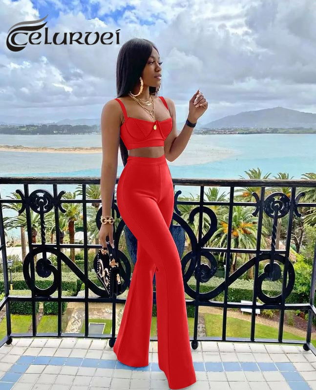High quality Two Pieces Set Rayon Bandage Set Evening Party Sexy Outfit