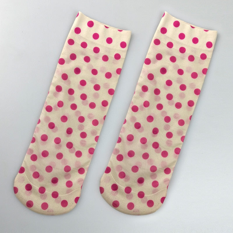 KASURE New Fashion Flower Butterfly Pattern Print Women Ankle Socks Elastic Spring Summer Soft Ladies Socks