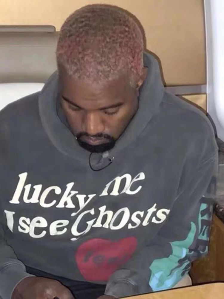 Kanye West Graffiti Letter Print Plus Velvet Sweatshirt Men And Women Harajuku Fleece Hoodie Hip Hop Stranger Things Hooded