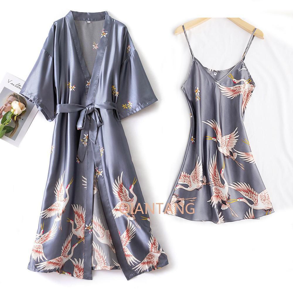 Fashion Women's Summer Mini Kimono Robe Lady Rayon Bath Gown Yukata Nightgown Sleepwear Sleepshirts Pijama Mujer Size M-XXL