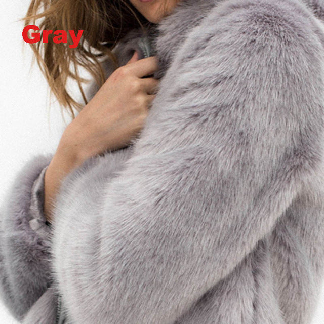 New Women's Faux Fur Coat