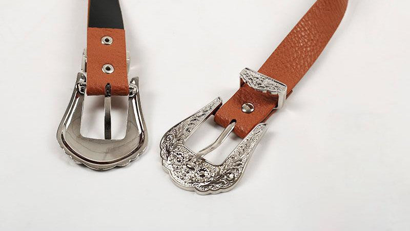 Fashion PU Leather Double Buckle High Quality Waist Vintage Belt