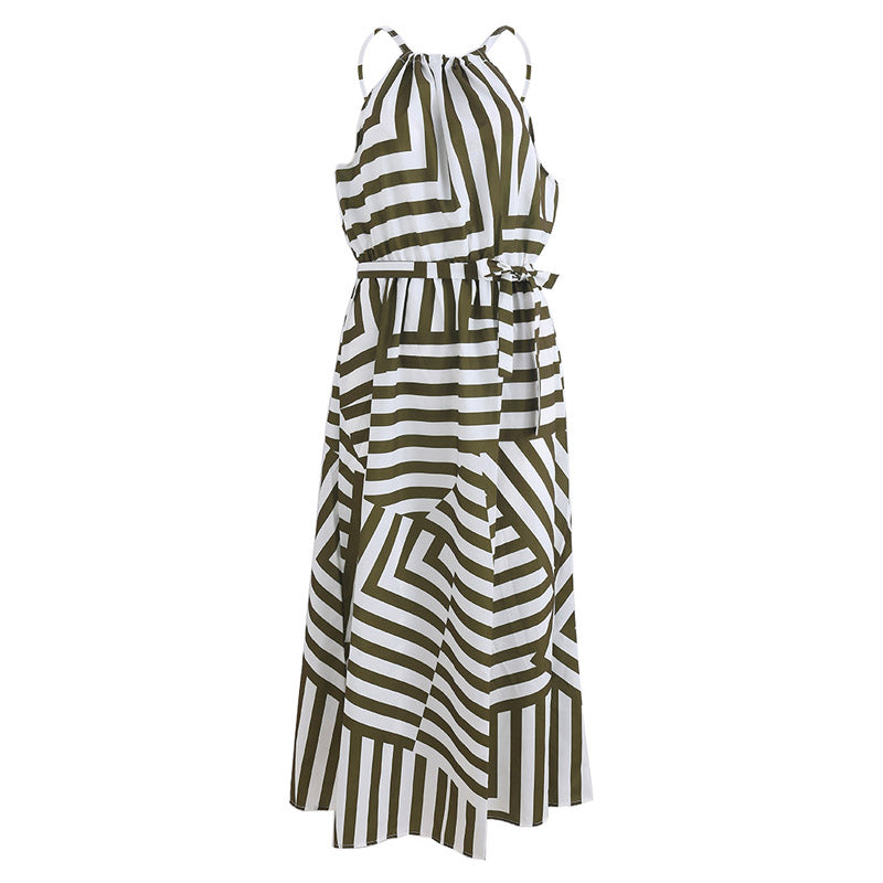New Boho Striped Maxi Long Summer Dress