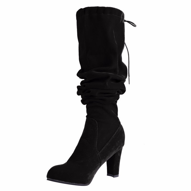 Stretch Faux Suede Women Slim Over-the-Knee Sexy Boots