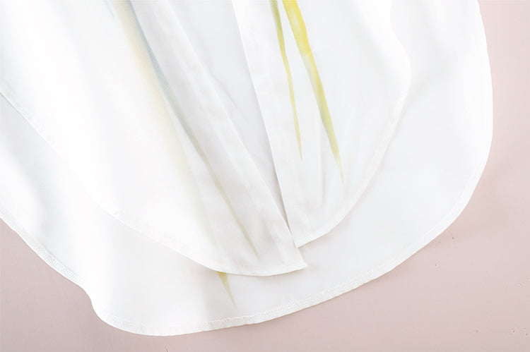New Bohemian Dress Chiffon Bikini Cover up Kaftan White Dress Kimono Beachwear Print Tunic for Beach Swimsuit Cover up